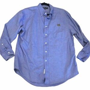 University of Michigan Lands' End Men's Blue Oxford Shirt 16